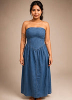 Denim Tube Princess Line Dress