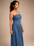 Denim Tube Princess Line Dress
