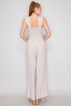Light Beige Woven Corset Crop Top