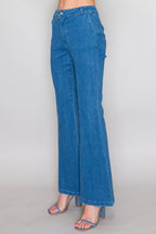 Fit and Flare Denim Pants | Mid-Rise Flare Jeans