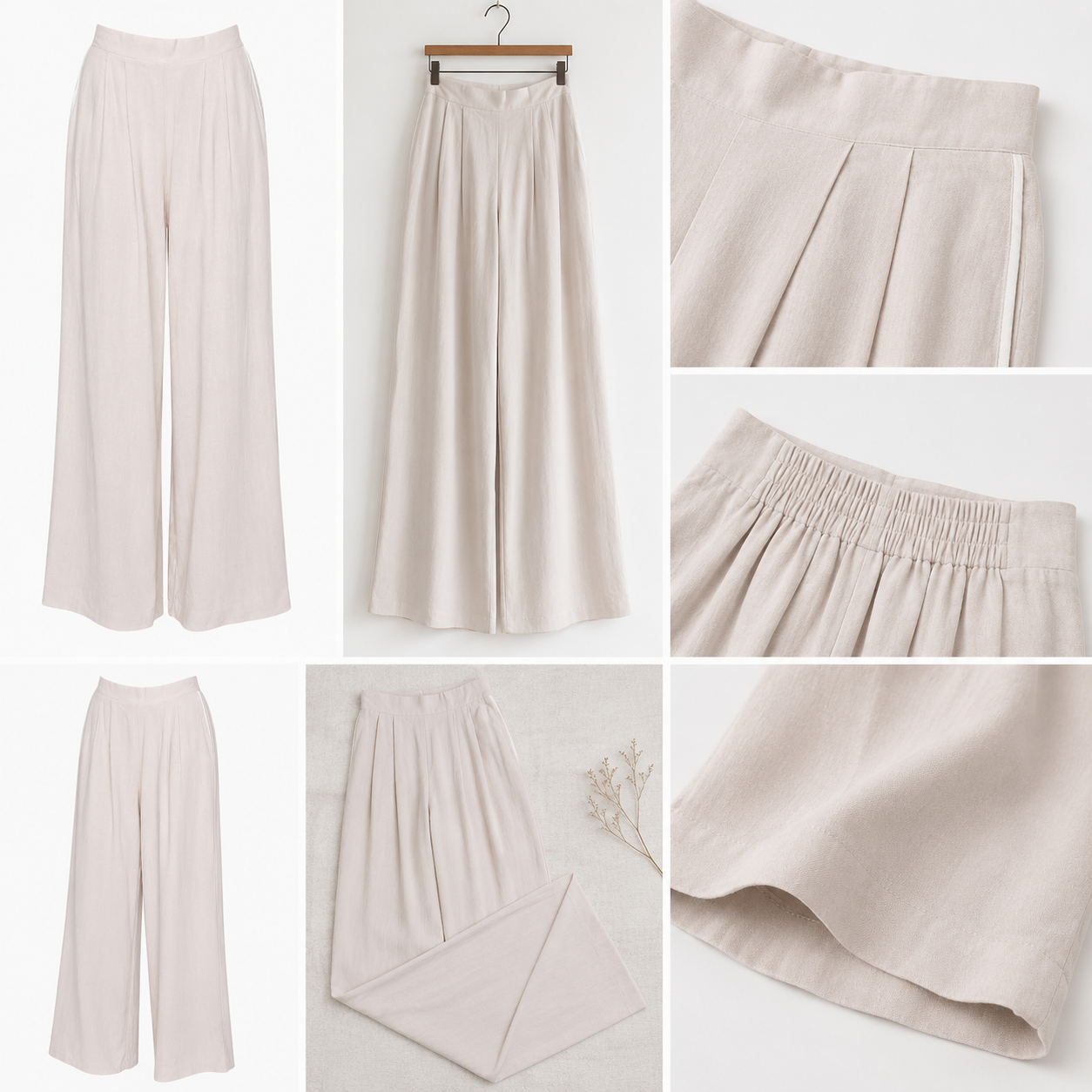 Light Beige Woven Corset Pants