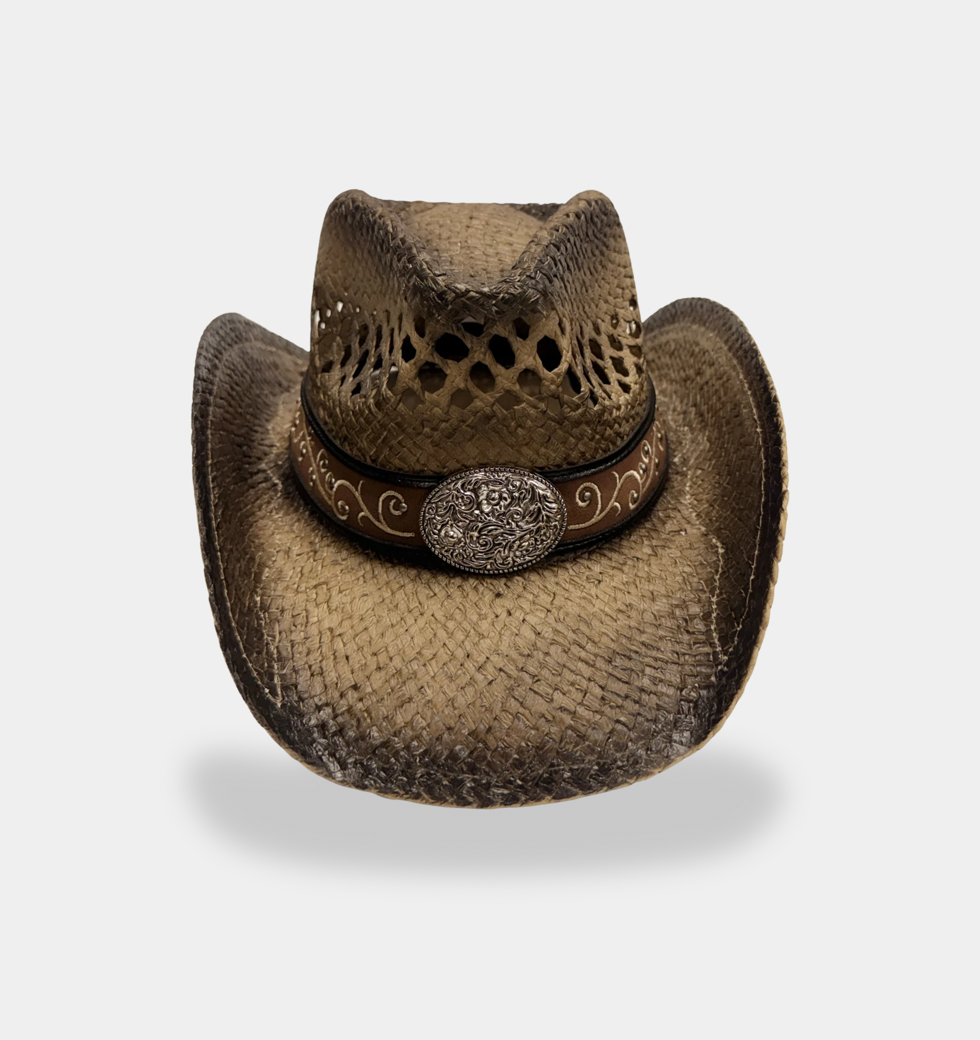 Vintage-Washed Straw Cowgirl Hat