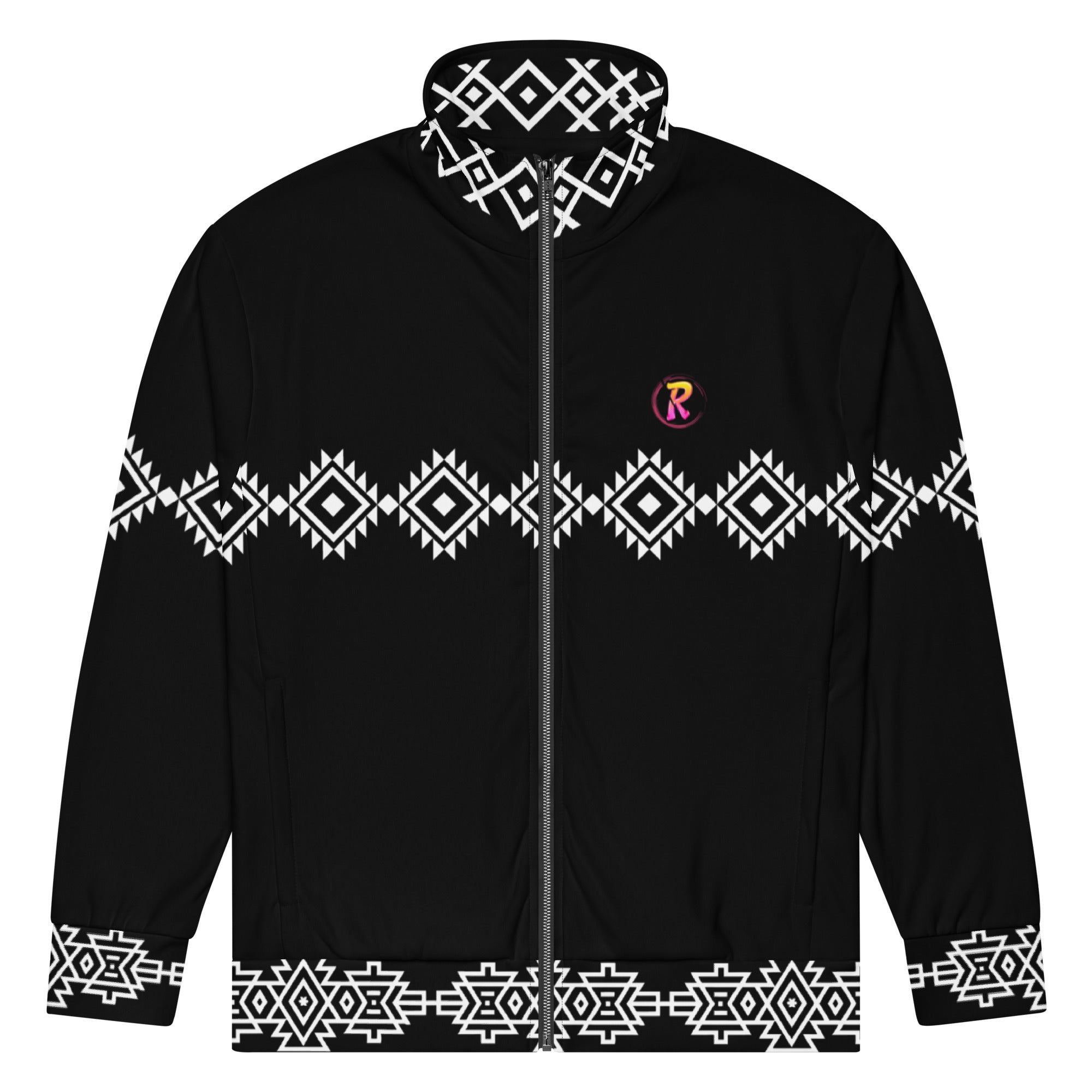 Aztec R Jacket Black White | Rompiendo Merch – Rompiendo Entertainment